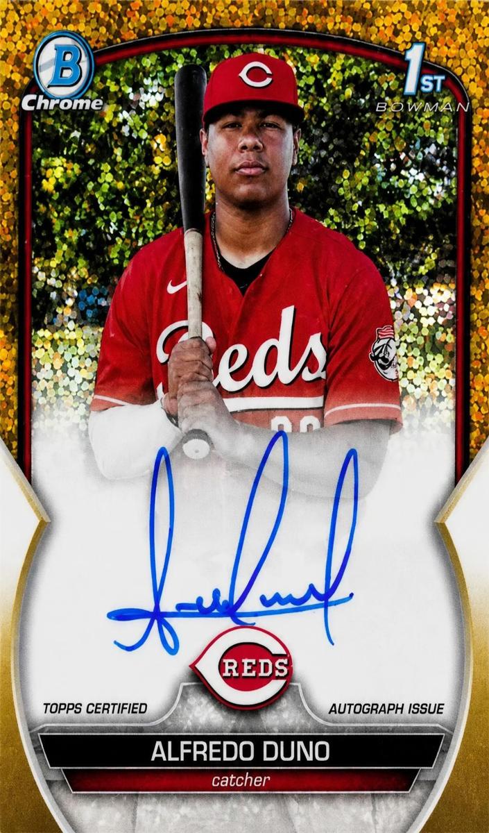 2023 Bowman Bowman Chrome PROSPECT AUTO-GOLD MINI DMD #CPAADU Alfredo Duno front