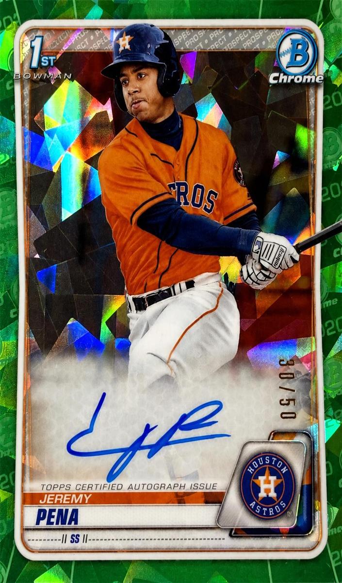 2020 Bowman Bowman Chrome Green Refractor #CPA-JP Jeremy Pena front