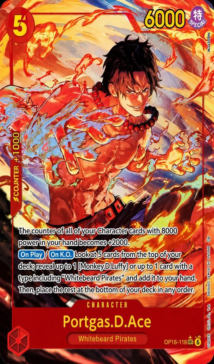 2026 One Piece The Time of Battle Portgas.D.Ace [Alternate Art] #OP16-118 card