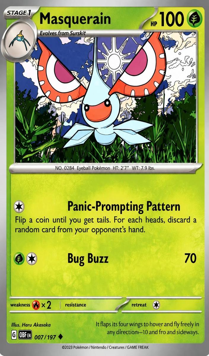 Masquerain 2023 Pokemon Scarlet & Violet Obsidian Flames