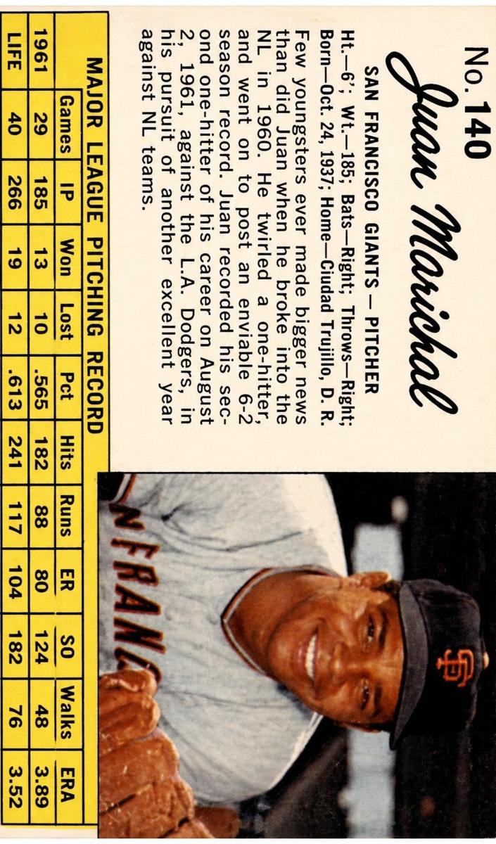 1962 Juan Marichal [Hand Cut] #140