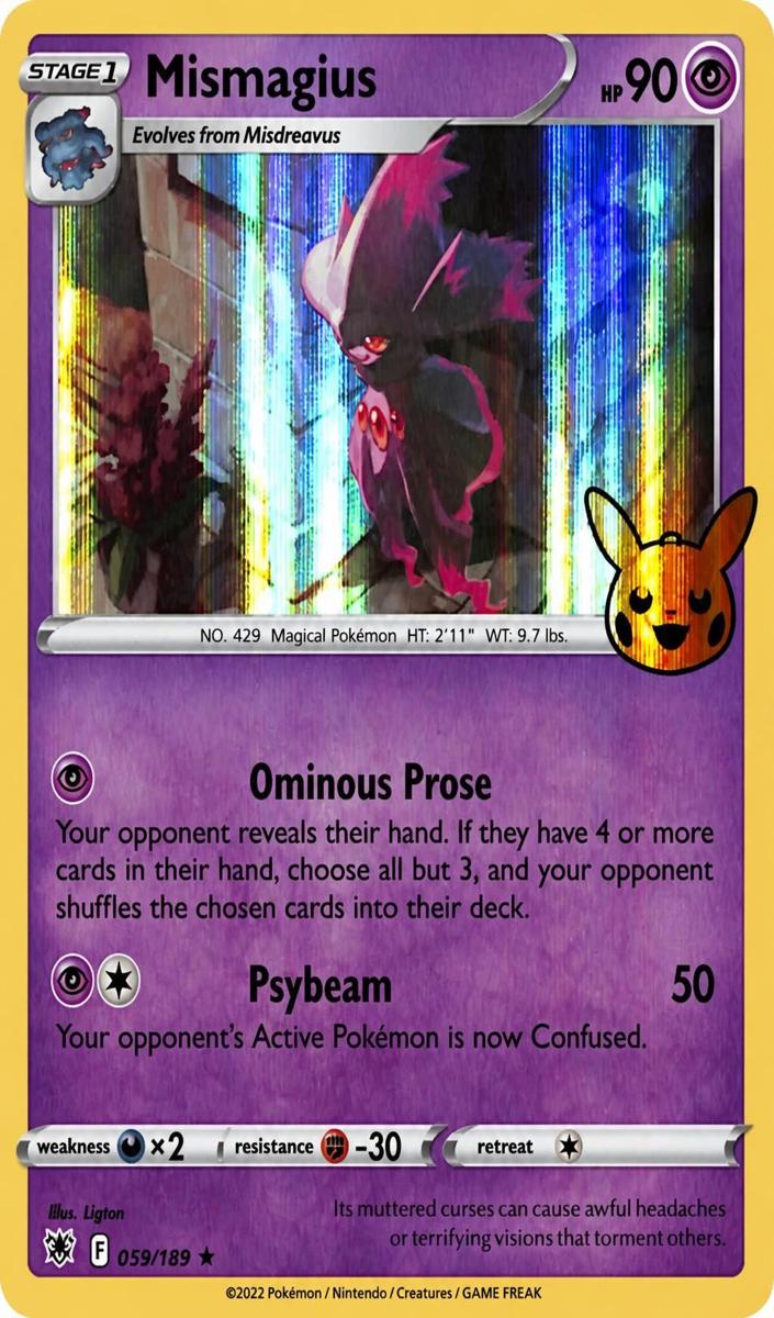Mismagius Holo 2022 Pokemon Astral Radiance Trick or Trade