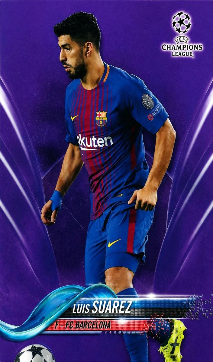 2017 Topps Chrome UEFA Champions League Luis Suarez [Purple] #62 card