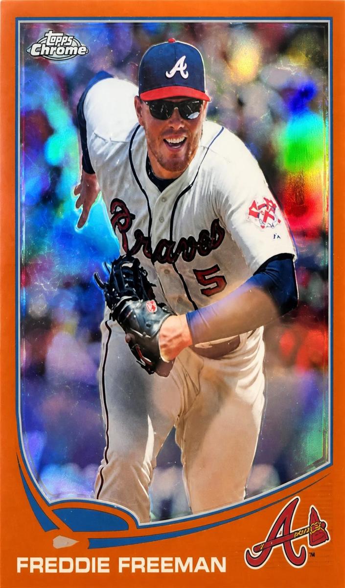 2013 Topps Chrome Freddie Freeman [Orange Refractor] #219 card