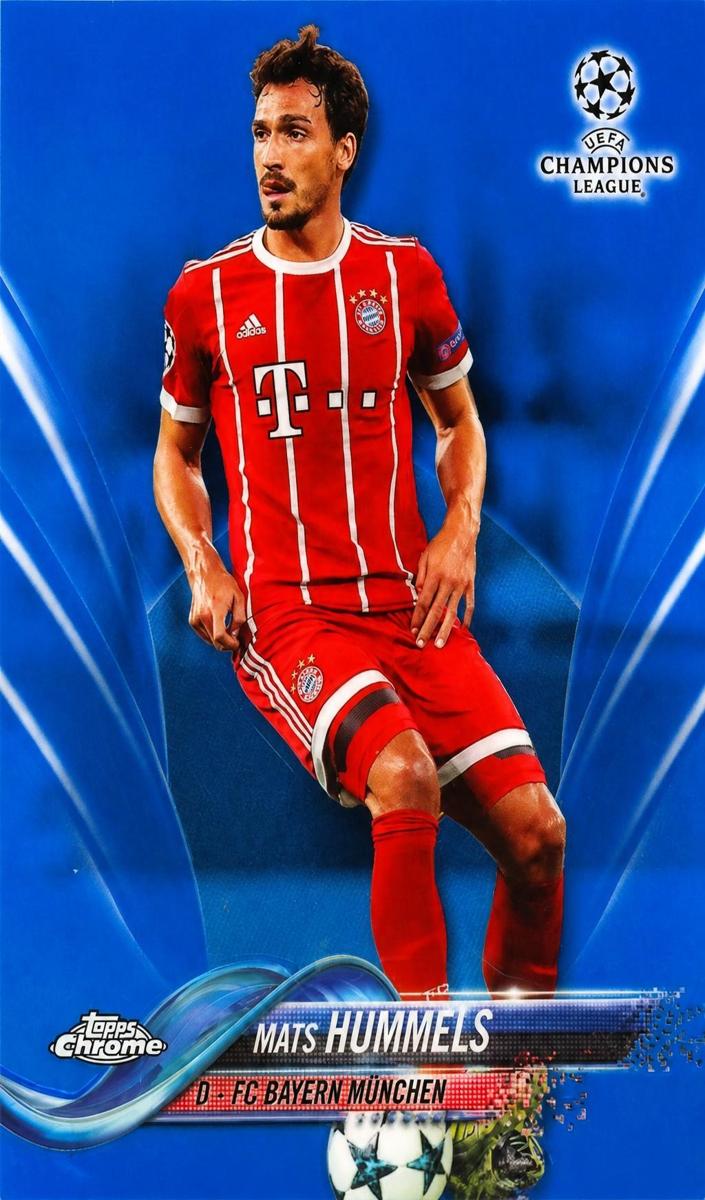 2017 Topps Chrome UEFA Champions League Mats Hummels [Blue] #31 card