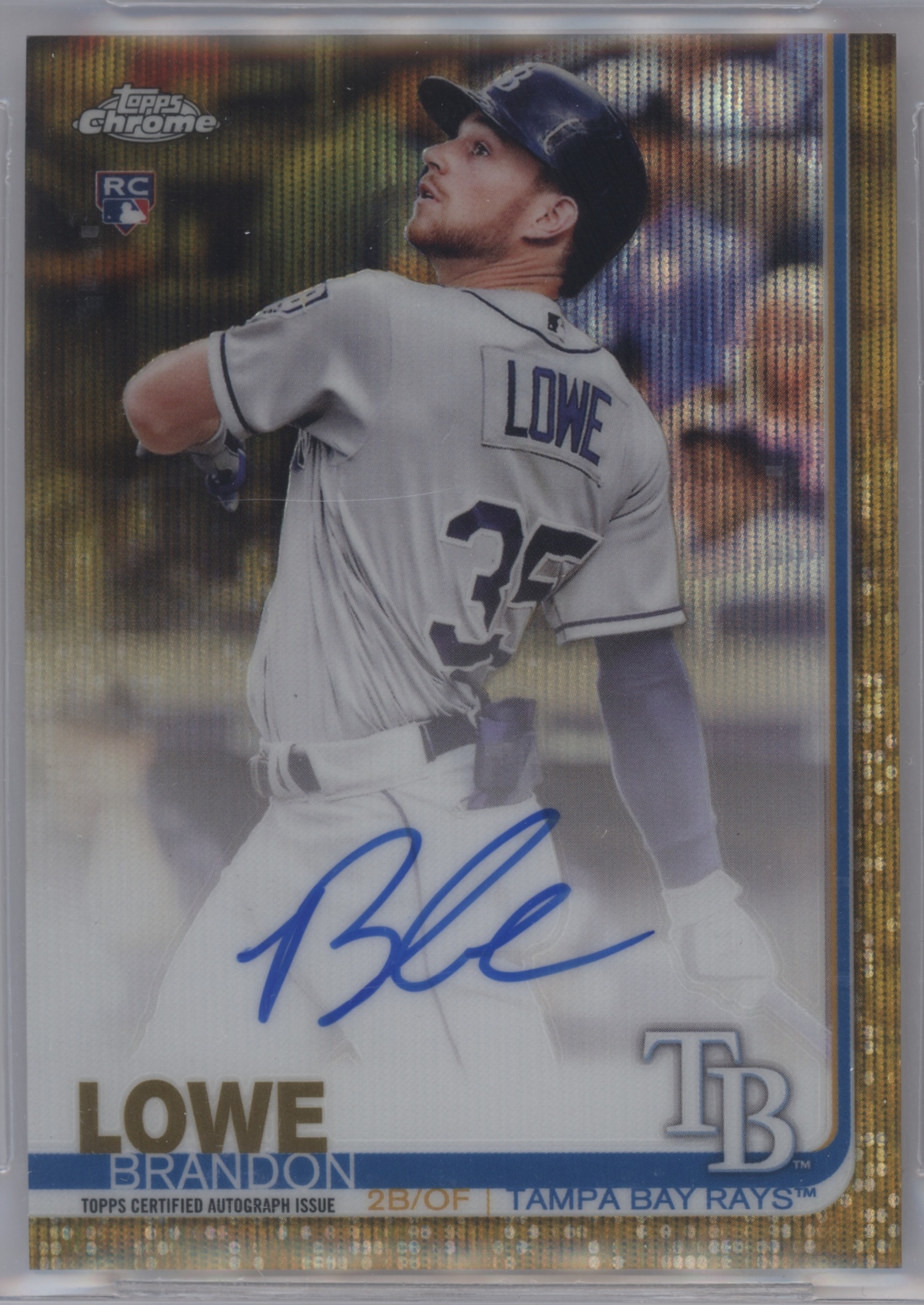 2019 Topps Chrome Baseball Gold Wave Refractor Brandon Lowe #RA-BL