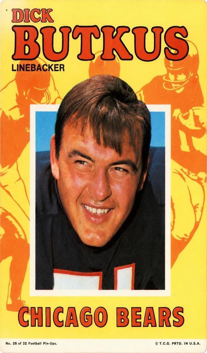 1971 Topps Pin Ups Dick Butkus #28 card