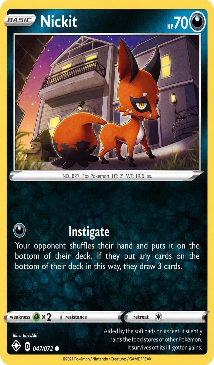 Nickit 2021 Pokemon Shining Fates