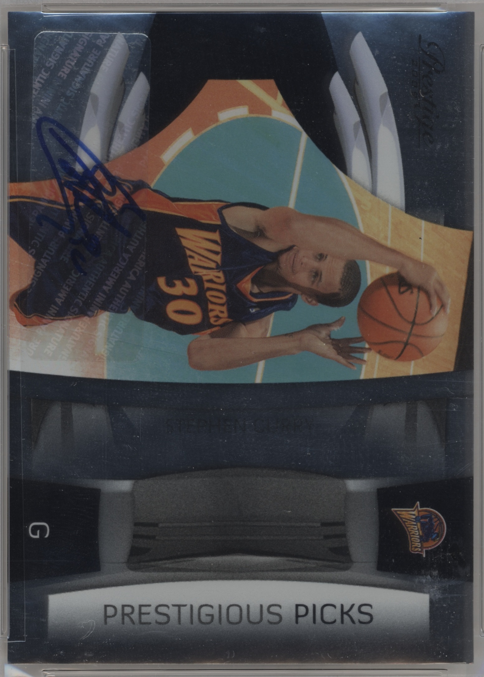 2009 Panini PRESTIGIOUS PICKS MAT-GLD #6 Stephen Curry front
