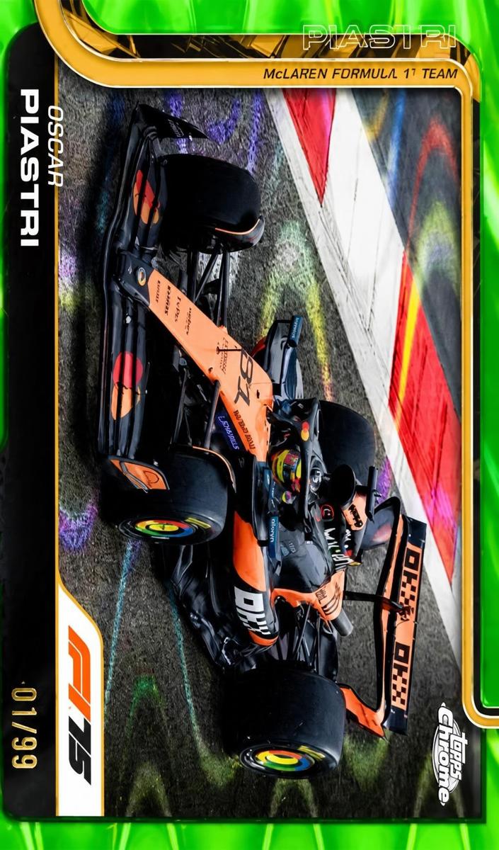 2025 Topps Chrome F1 Oscar Piastri [Green RayWave Refractor] #78 card