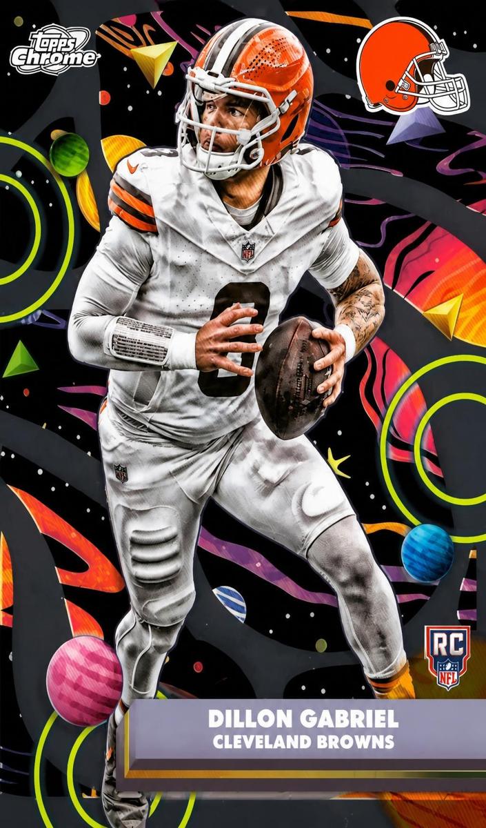 2025 Topps Cosmic Chrome Dillon Gabriel [Aqua Equinox Refractor] #126 card