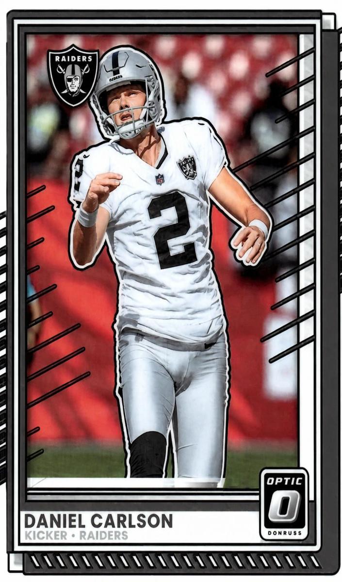 Daniel Carlson 2025 Donruss Optic Football card