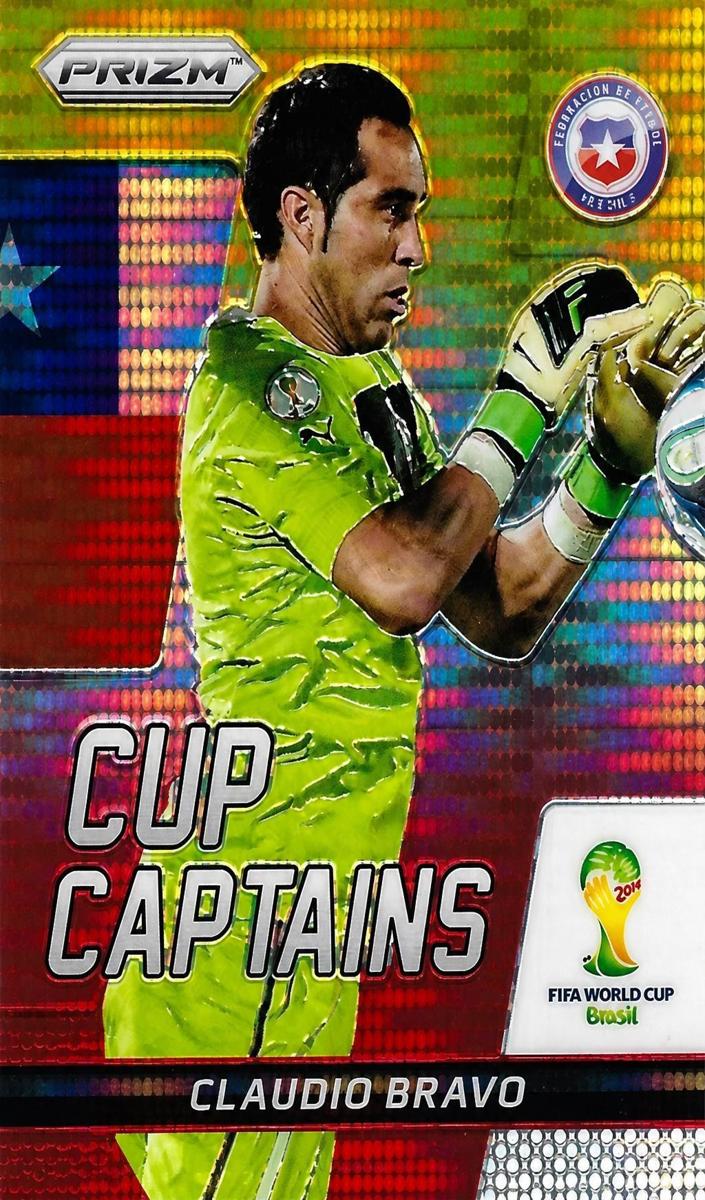 2014 Panini Prizm World Cup Claudio Bravo [Yellow & Red Pulsar] #4 card