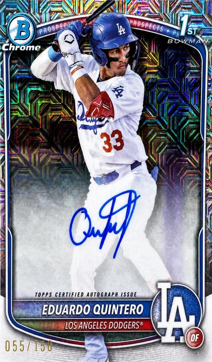2025 Bowman Bowman Chrome CHR PROS AU-HTA CHOICE REF #CPAEQ Eduardo Quintero front