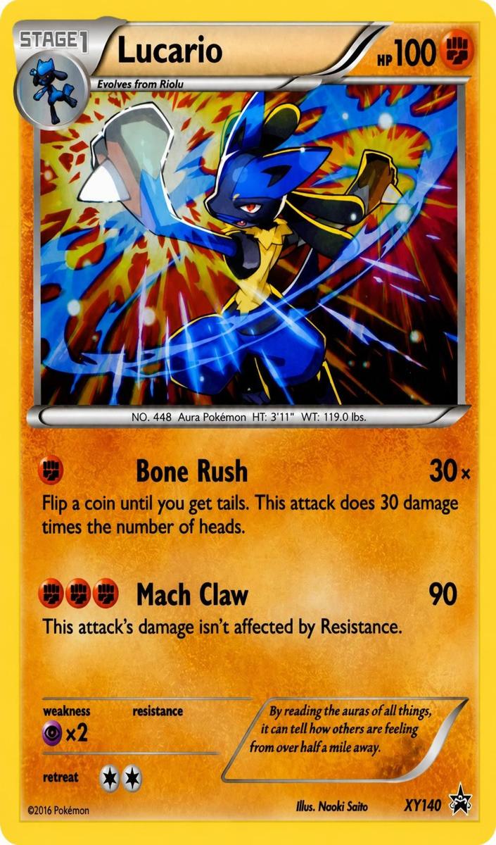2016 Pokemon Black Star Promo Promo-Steamsiegeblstrs Holo #XY140 Lucario front