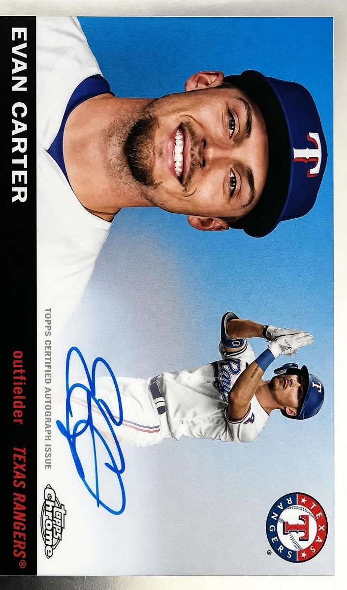 Evan Carter 2025 Topps Chrome Platinum Autographs Baseball