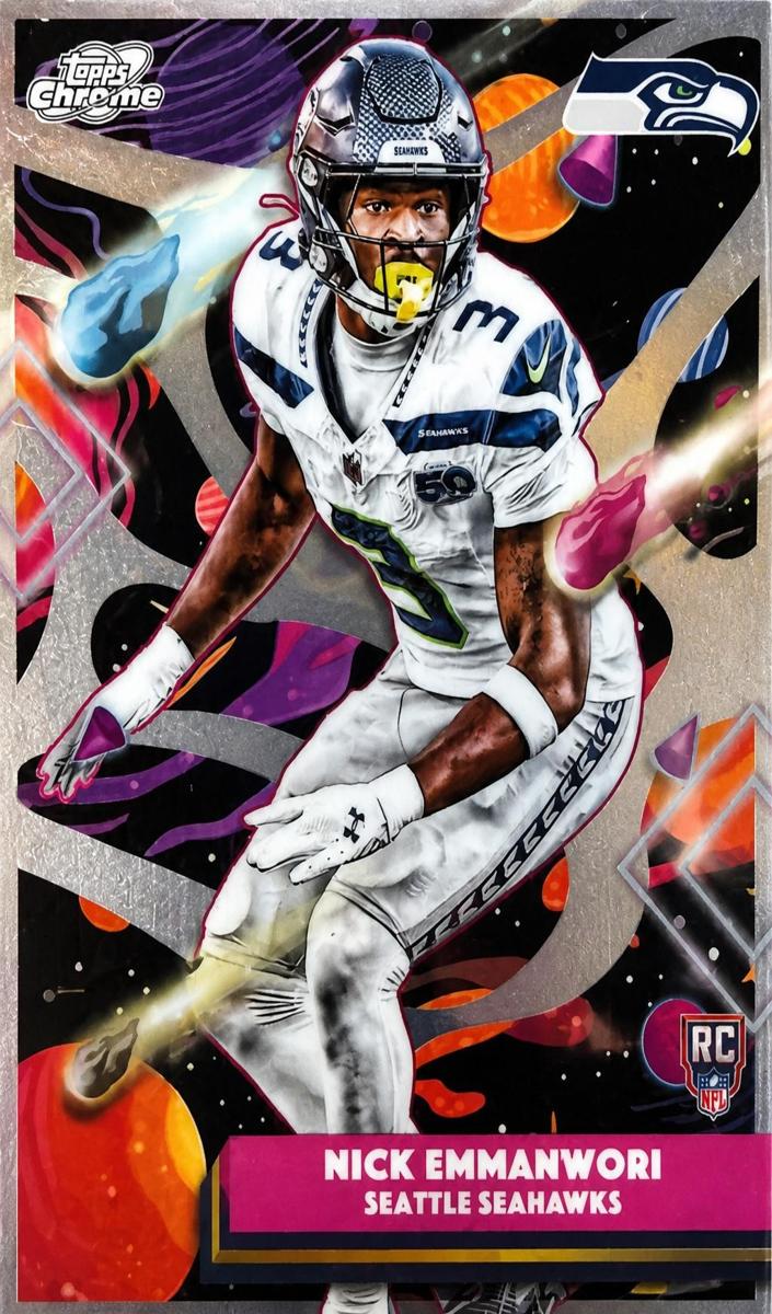 2025 Topps Cosmic Chrome Nick Emmanwori [Purple Nebula Refractor] #189 card