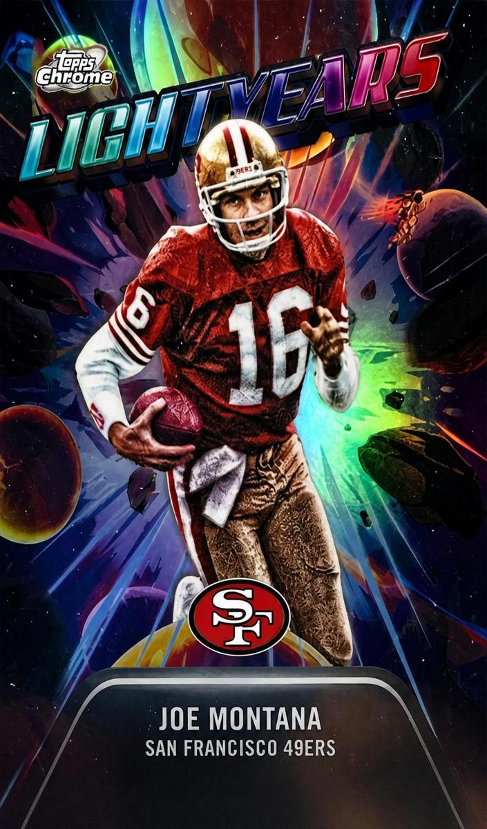 2025 Topps Cosmic Chrome Joe Montana #LY-4 card