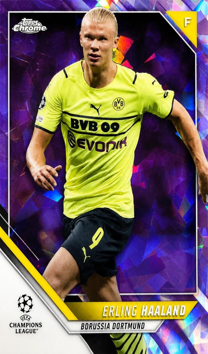 2021 Topps Chrome Sapphire UEFA Champions League Erling Haaland [Purple] #200 card