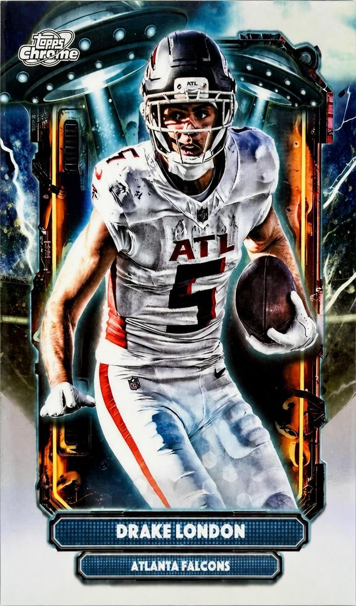 Drake London 2025 Topps Cosmic Chrome Extraterrestrial Talent Football
