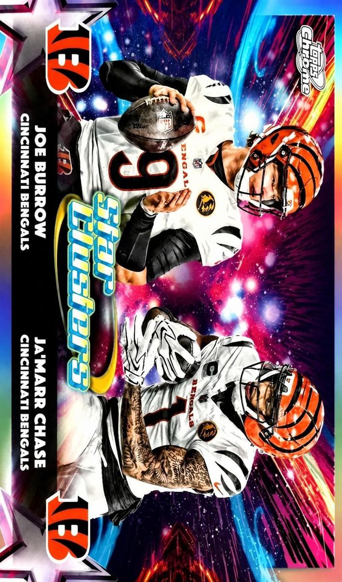 Joe Burrow / Ja'Marr Chase 2025 Topps Cosmic Chrome Star Clusters Football