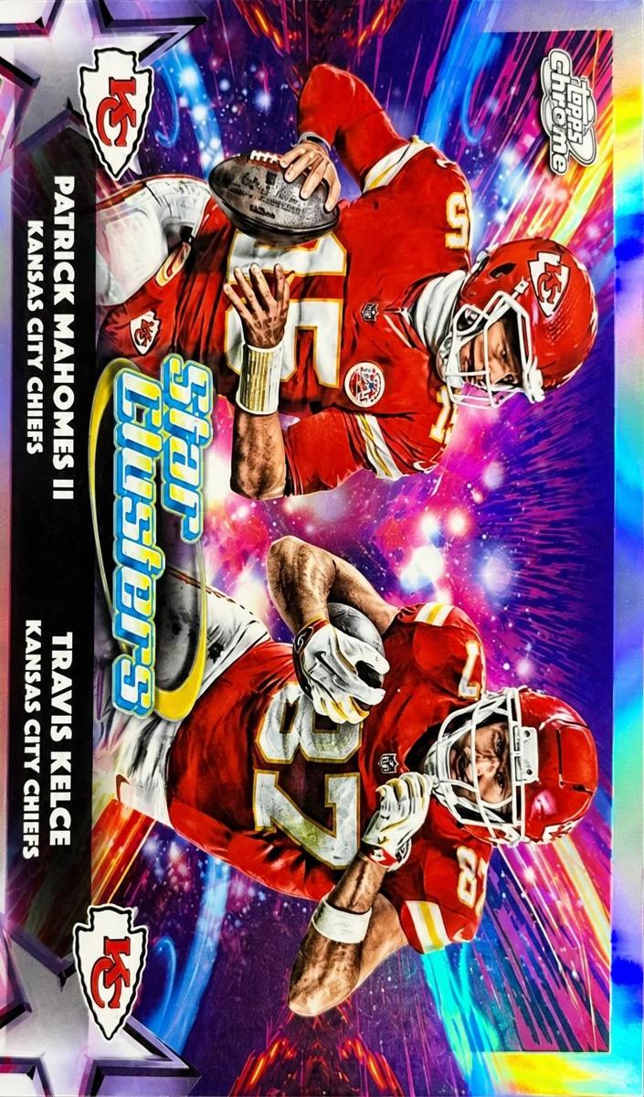 Travis Kelce / Patrick Mahomes II 2025 Topps Cosmic Chrome Star Clusters Football