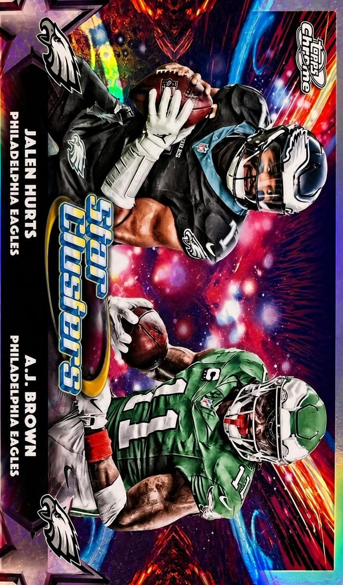 A.J. Brown / Jalen Hurts 2025 Topps Cosmic Chrome Star Clusters Football