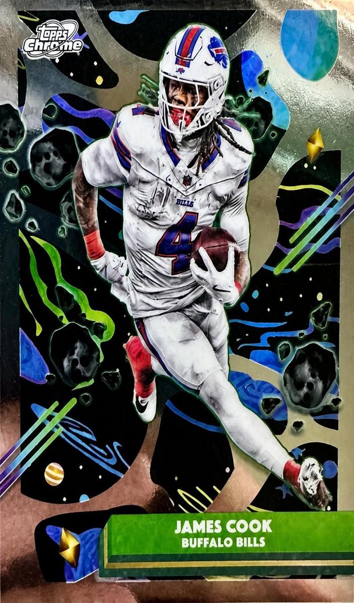 2025 Topps Cosmic Chrome James Cook [Blue Moon Refractor] #11 card