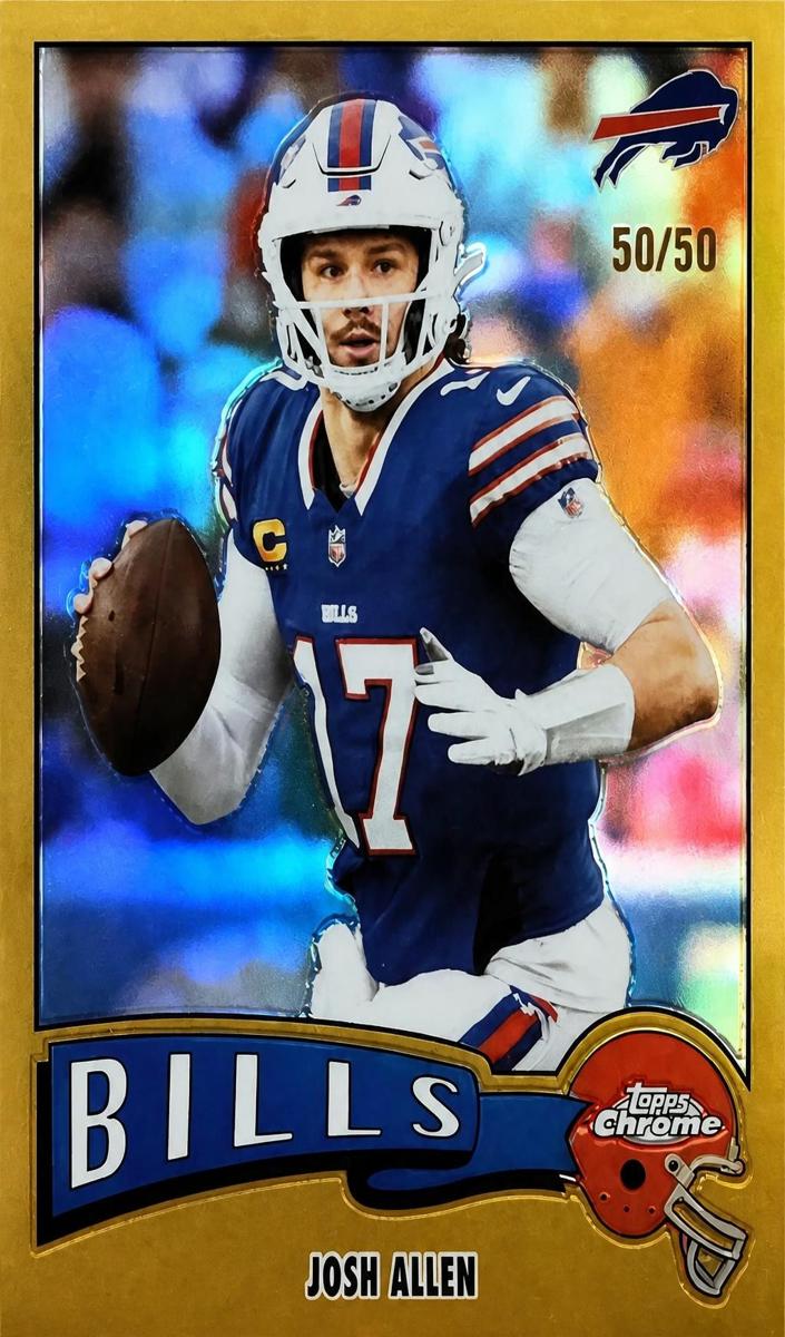 2025 Topps Chrome Josh Allen [Gold Refractor] #1975-4 card
