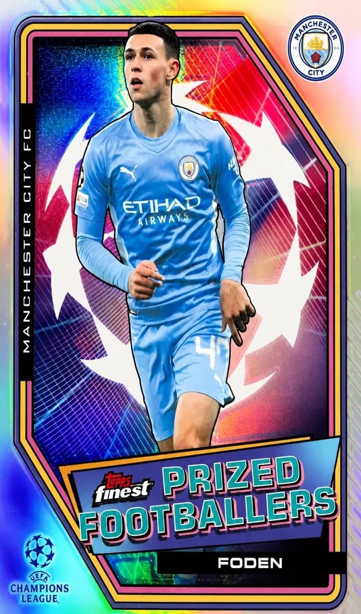 2021 Topps Finest UEFA Champions League Phil Foden #PF-16 card