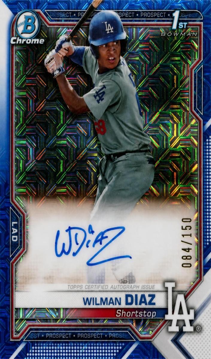 2021 Wilman Diaz [Blue Refractors] #CPA-WD