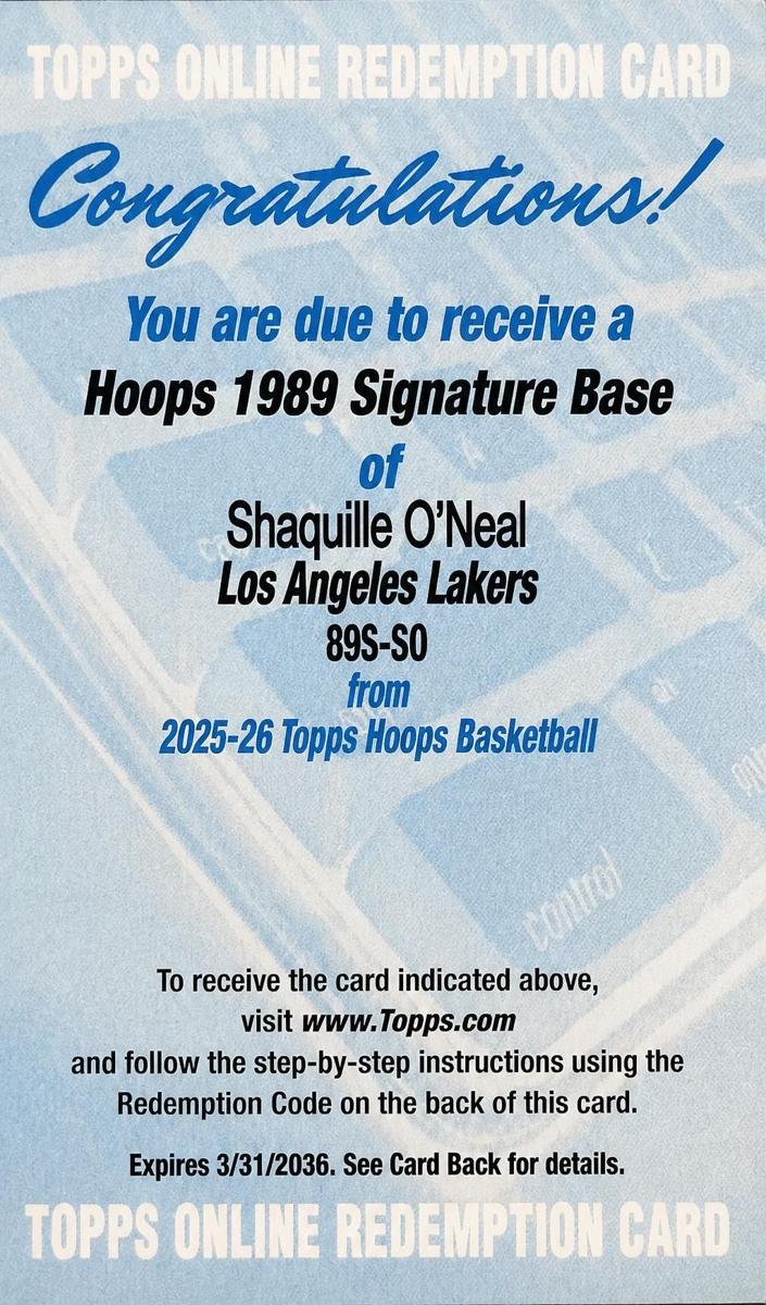 2025 Shaquille O'Neal #89S-SO