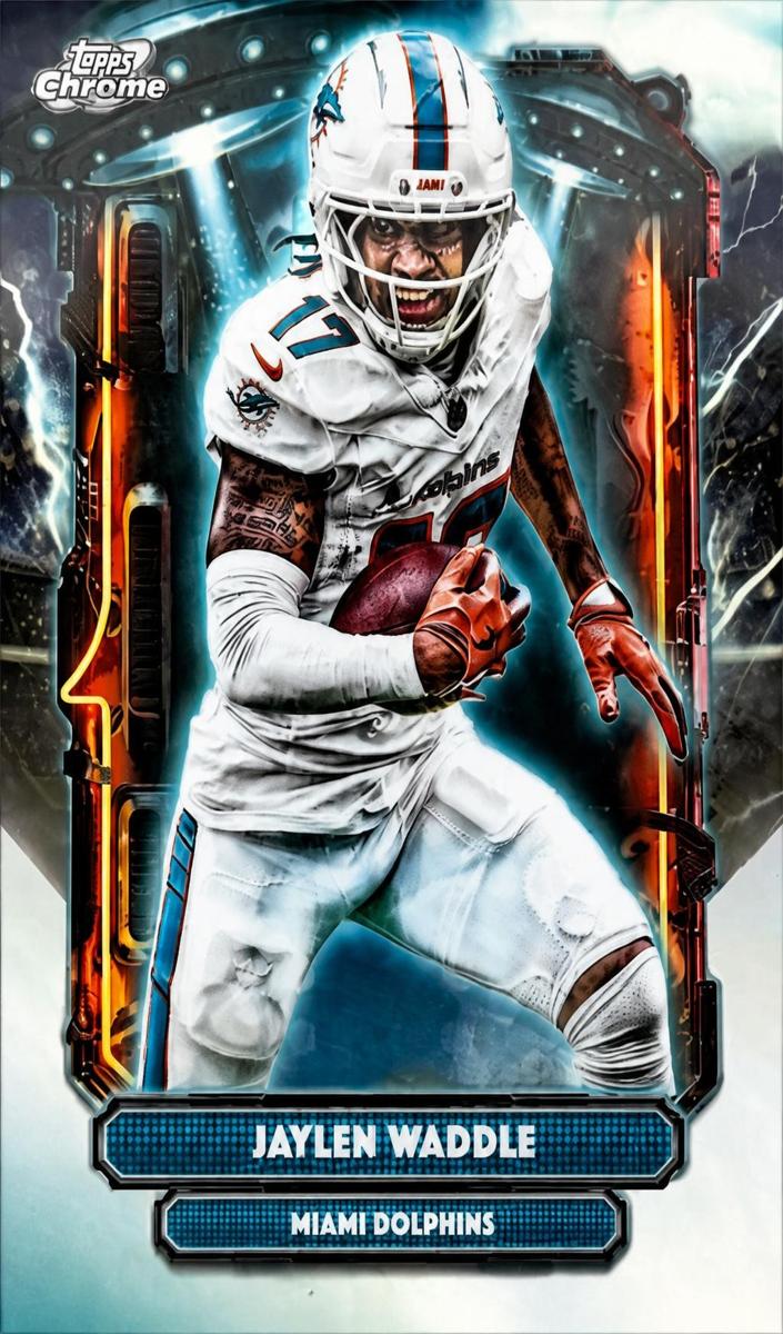 Jaylen Waddle 2025 Topps Cosmic Chrome Extraterrestrial Talent Football