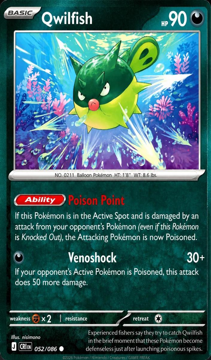 Qwilfish 2026 Pokemon Mega Evolution Chaos Rising
