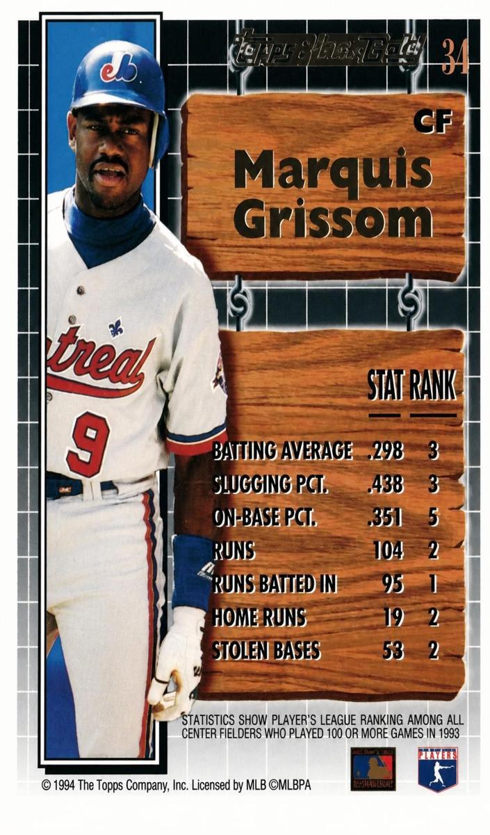 1994 Topps Marquis Grissom #34 card