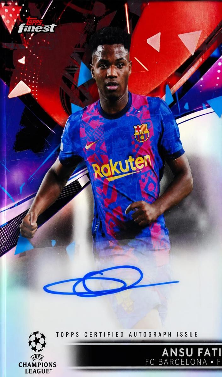 2021 Topps Finest UEFA Champions League Ansu Fati #BA-AF card