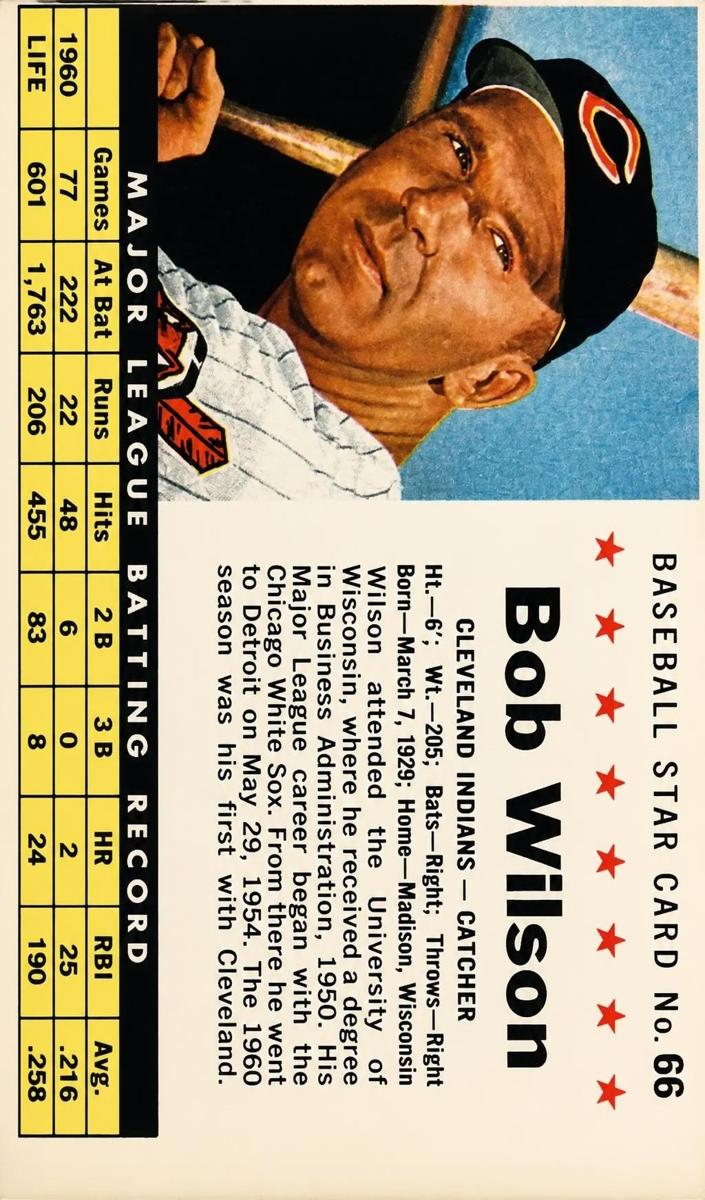 1961 Bob Wilson [Hand Cut] #66