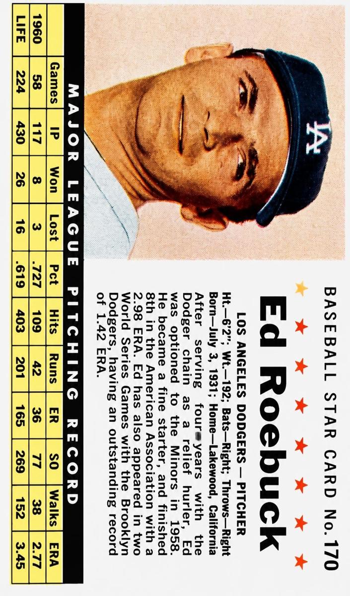 1961 Ed Roebuck [Hand Cut] #170