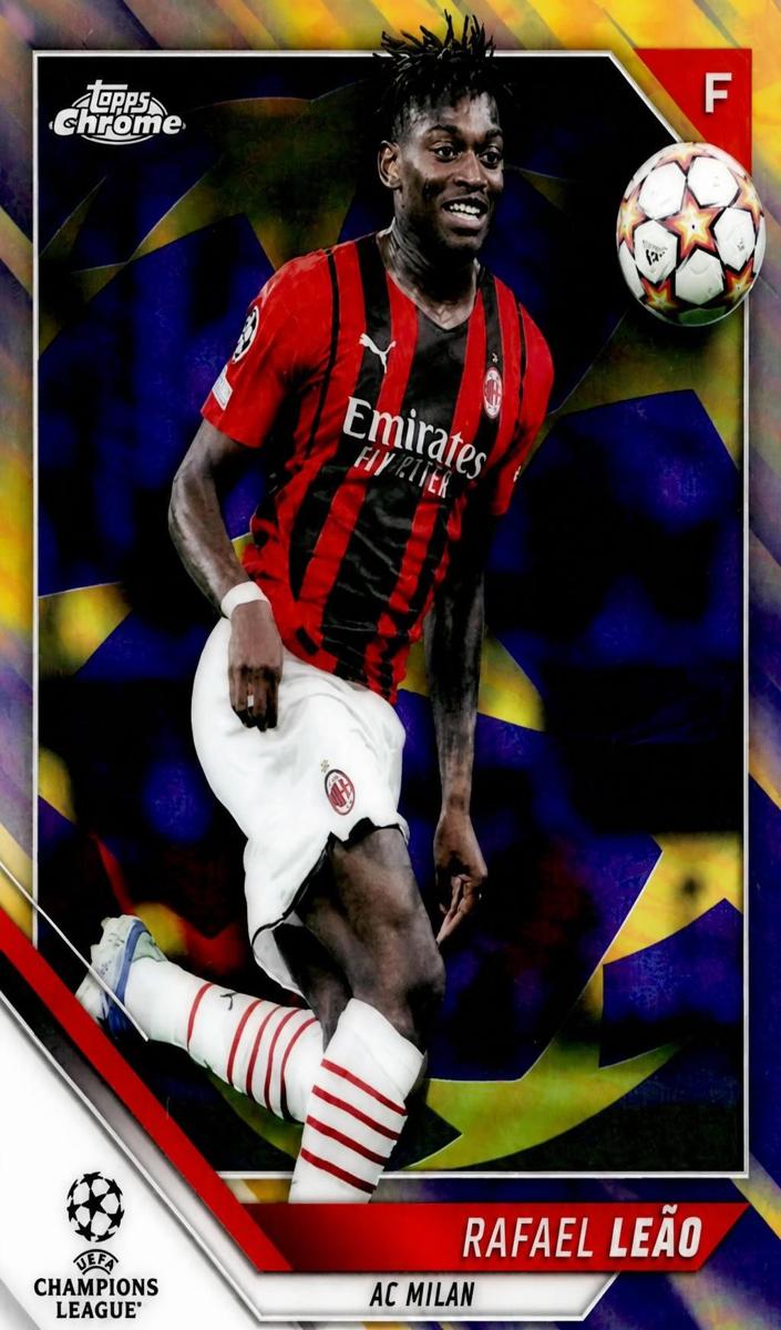 2021 Topps Chrome UEFA Champions League Rafael Leao [Red] #37 card