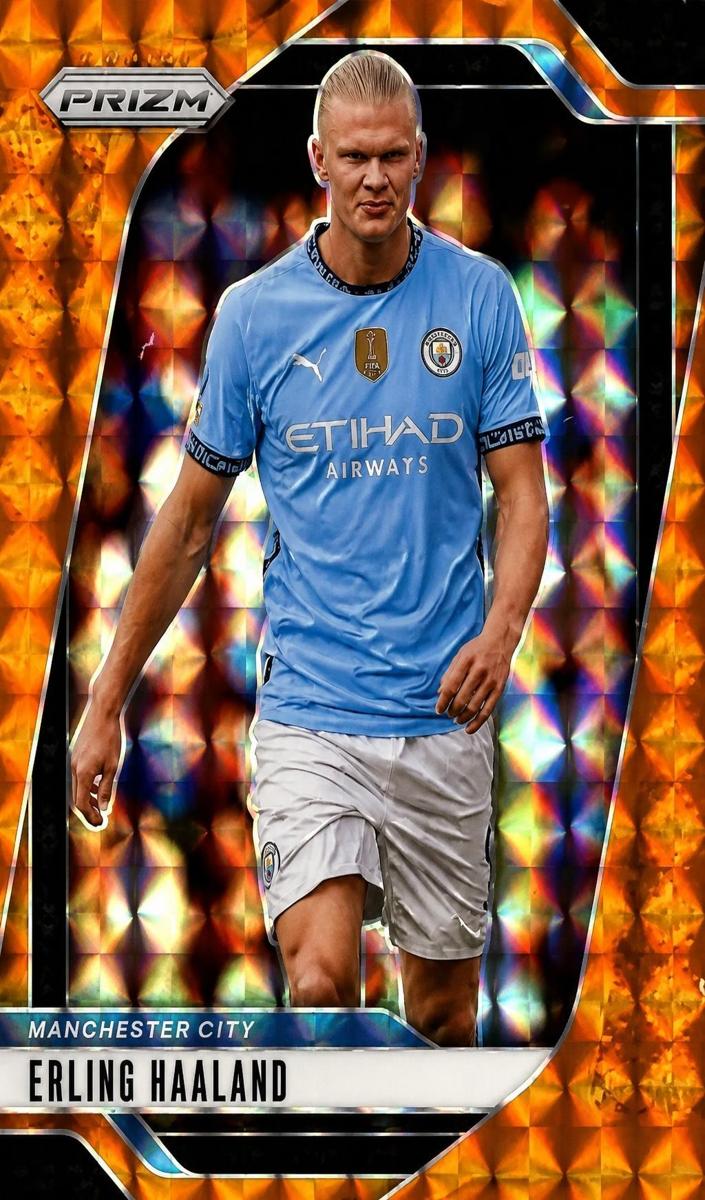 2024 Panini Prizm Premier League Erling Haaland [Orange Mosaic] #9 card