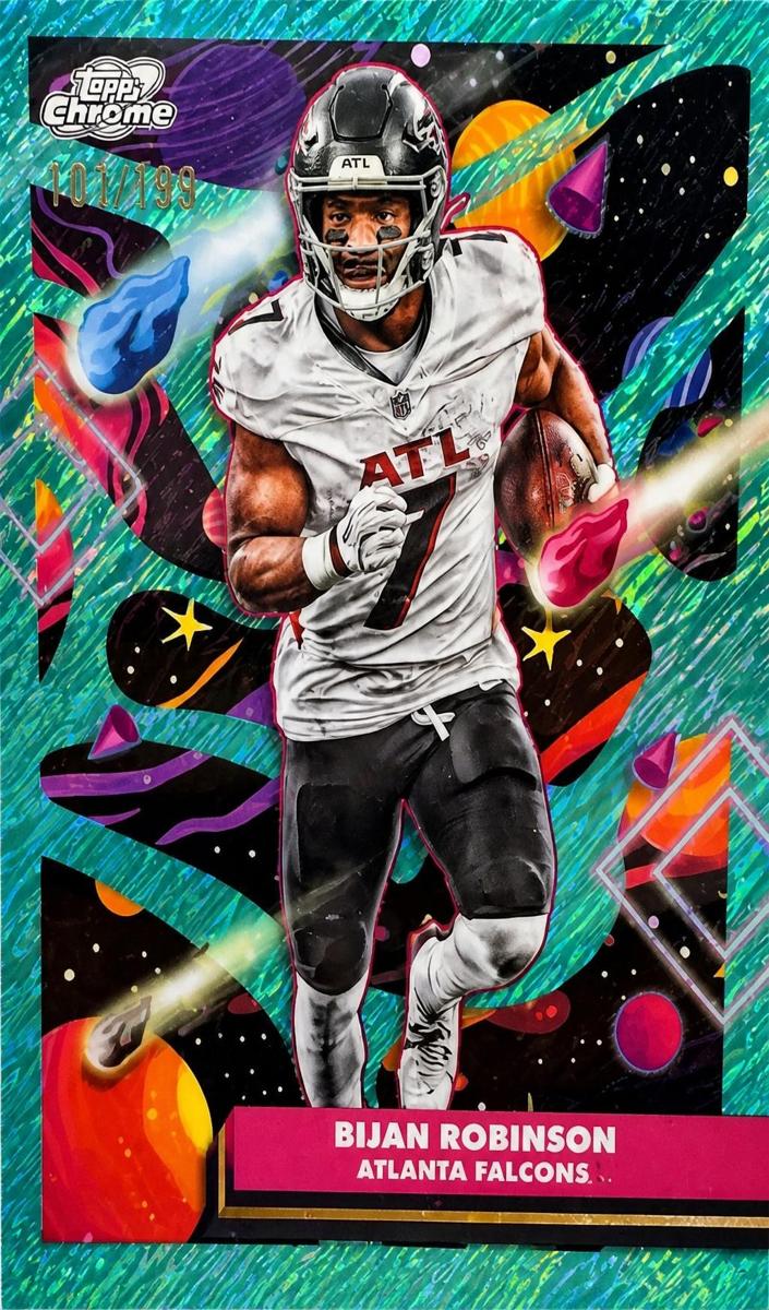 2025 Topps Cosmic Chrome Bijan Robinson [Blue Moon Refractor] #4 card