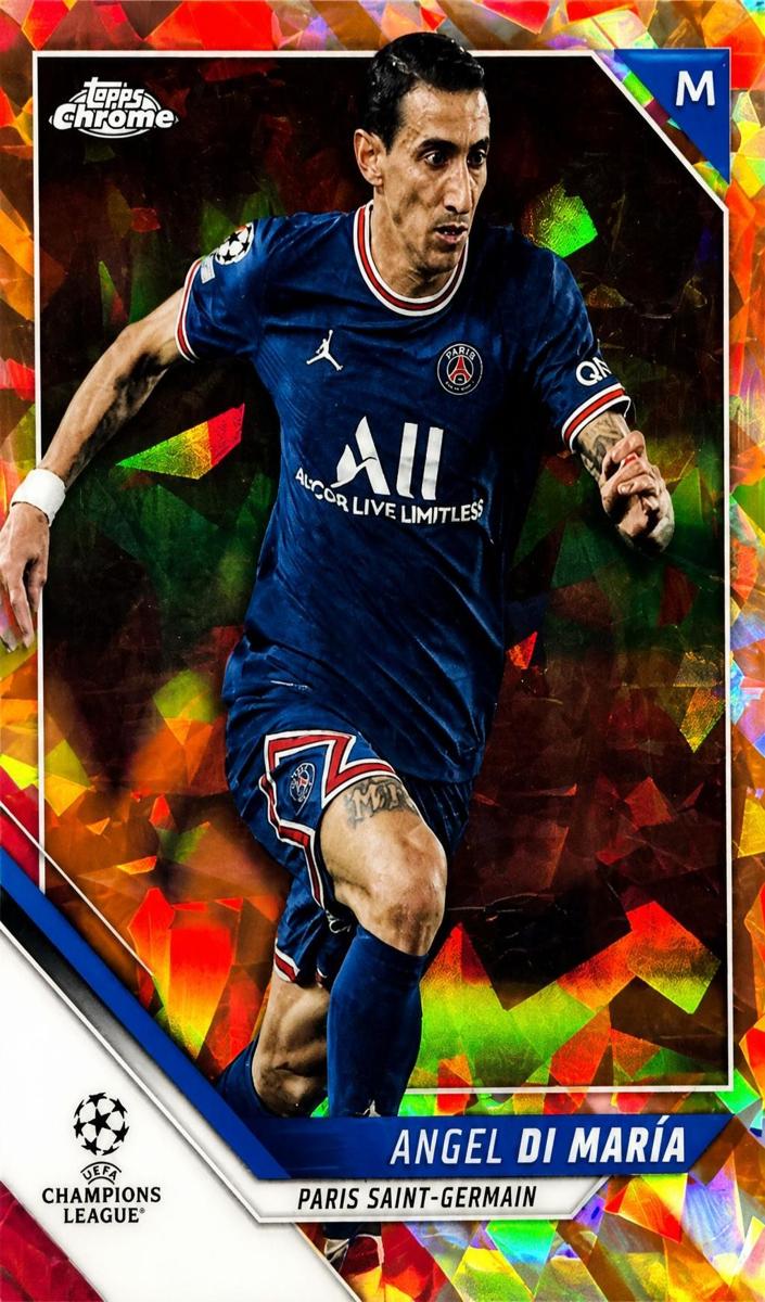 2021 Topps Chrome Sapphire UEFA Champions League Angel Di Maria [Orange] #19 card