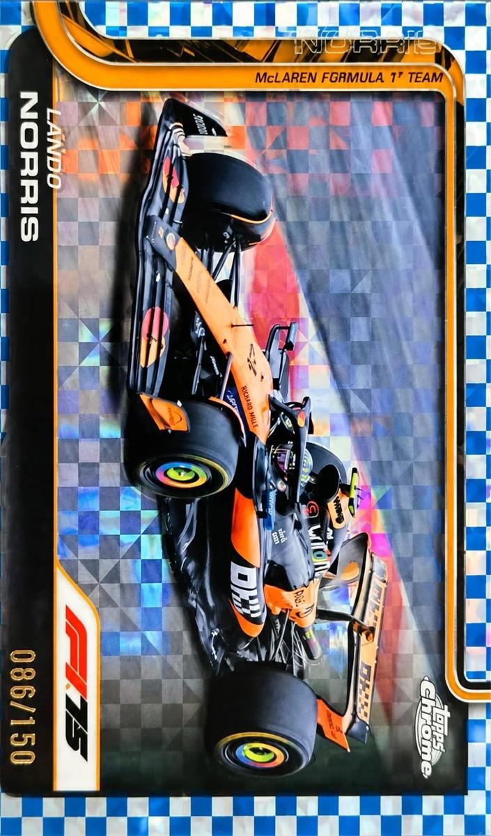 2025 Lando Norris [Blue Checker Flag Refractor] #77