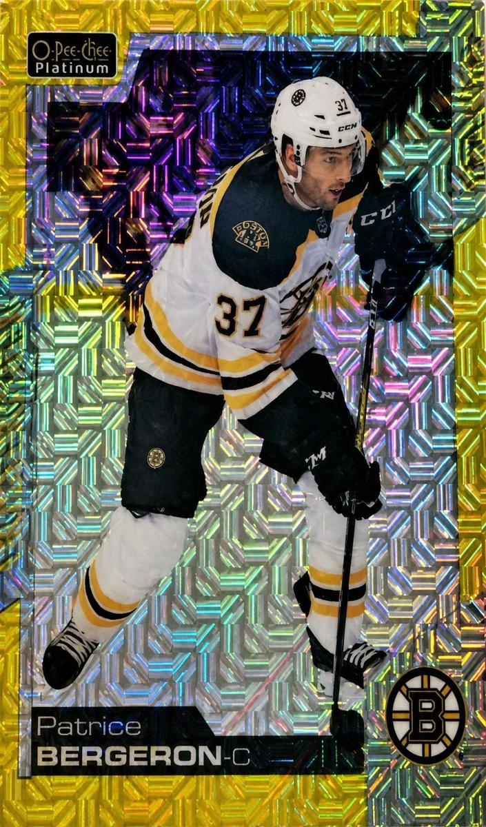 2020 O-Pee-Chee Platinum Patrice Bergeron [Yellow Trax] #13 card