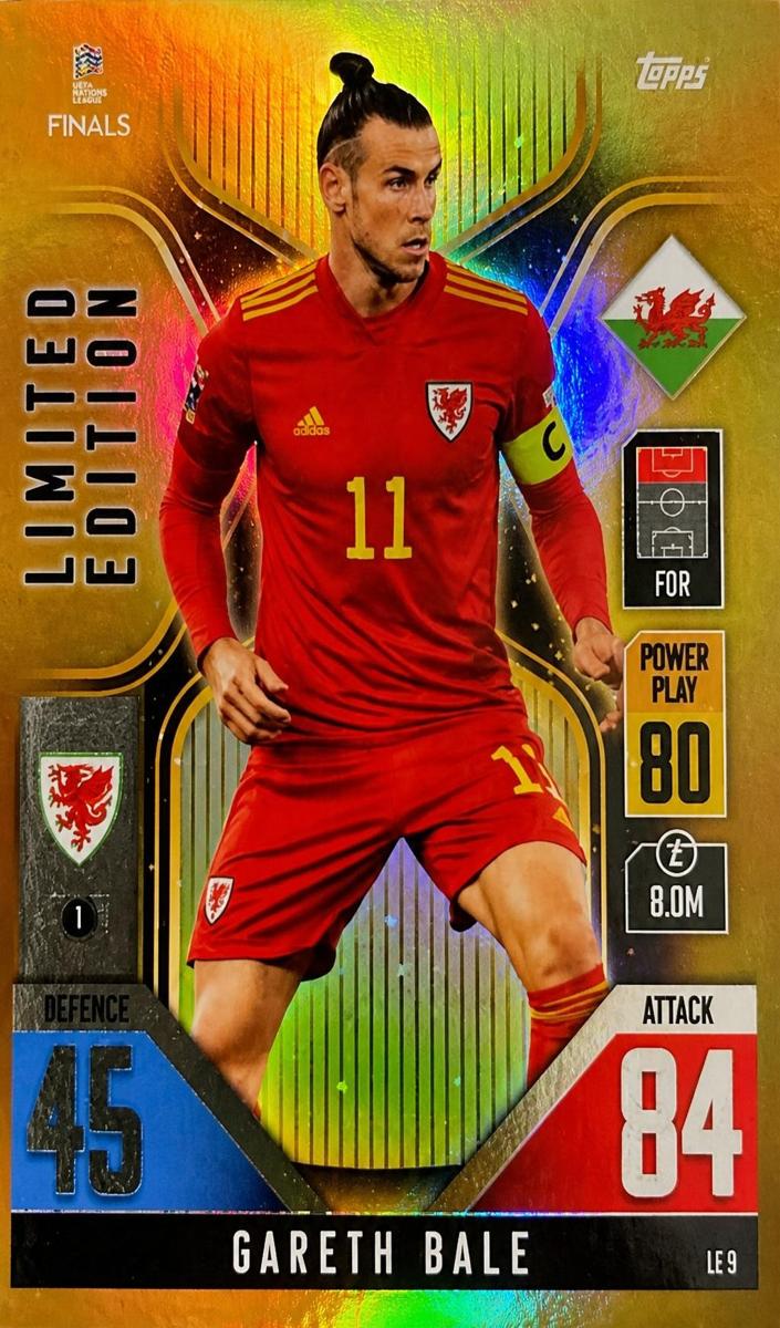 2022 Topps Match Attax UEFA Nations League Finals Gareth Bale #LE9 card