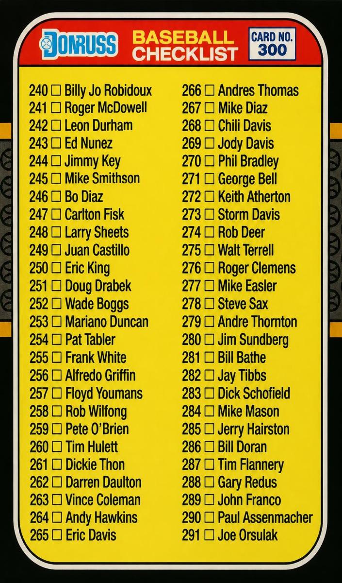 1987 Checklist #300