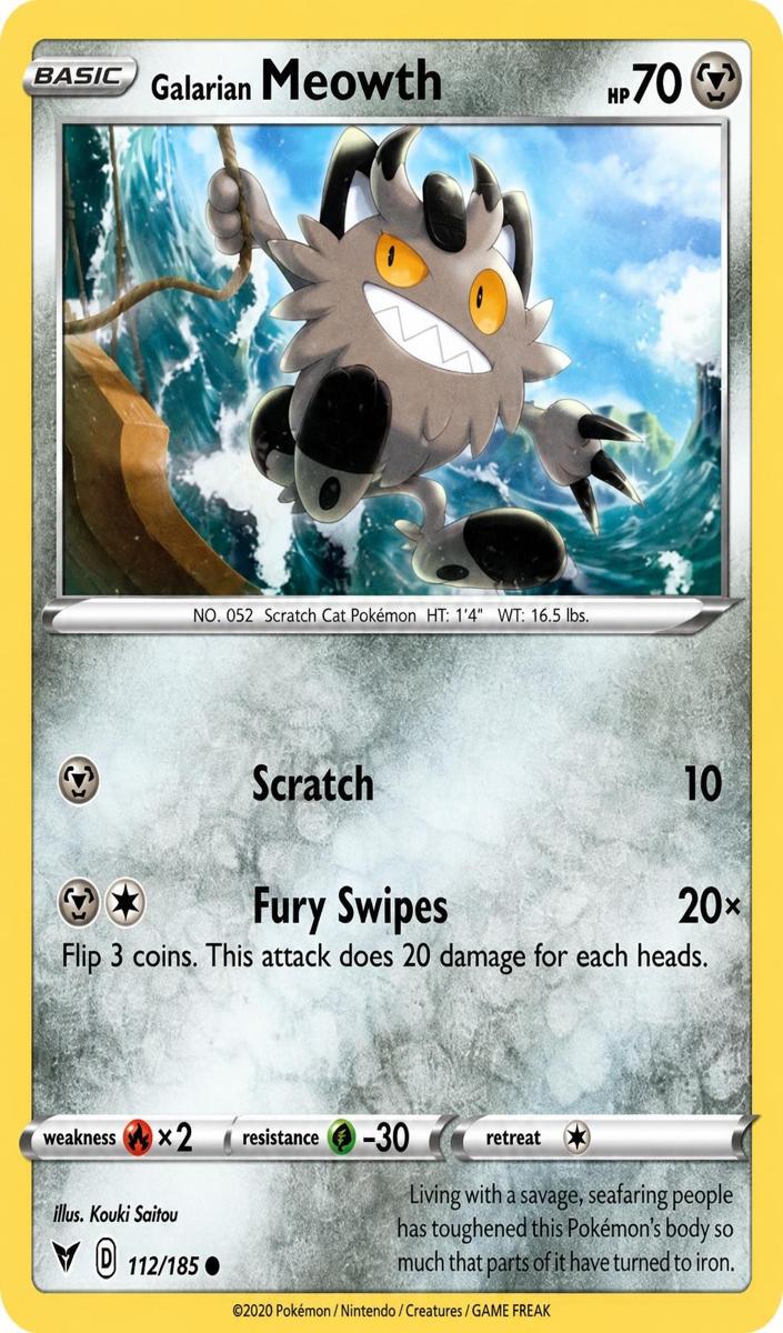 Galarian Meowth 2020 Pokemon Vivid Voltage