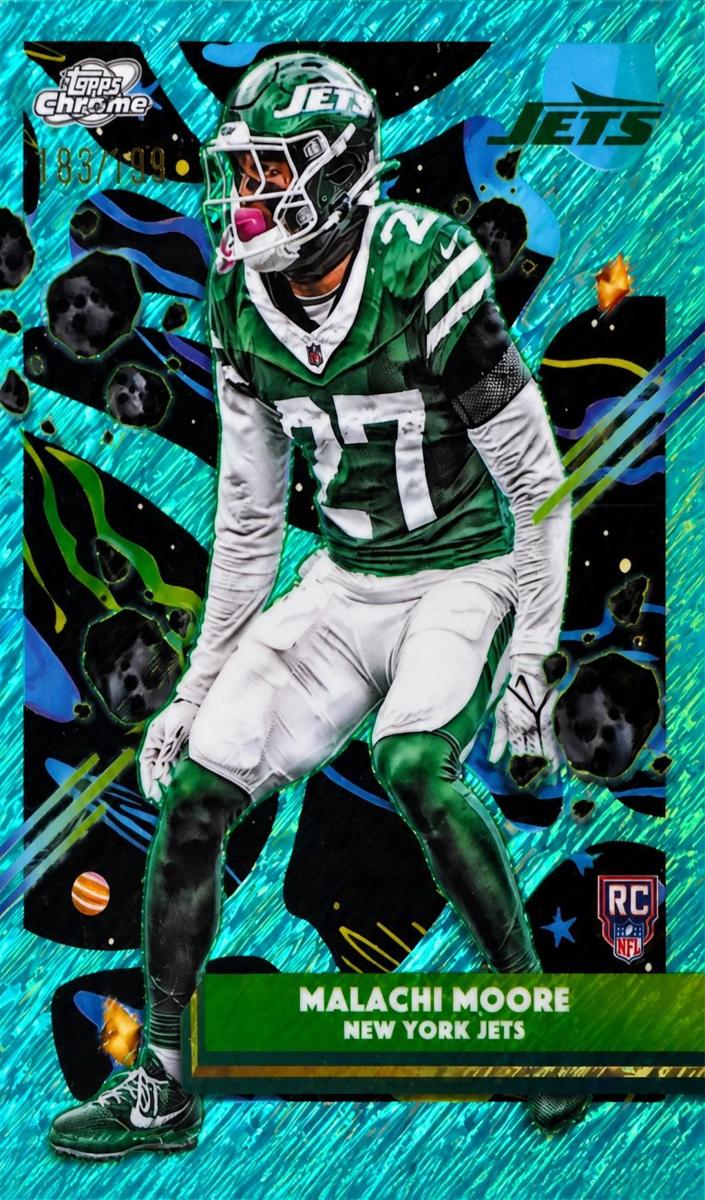 2025 Topps Cosmic Chrome Malachi Moore [Aqua Equinox Refractor] #179 card