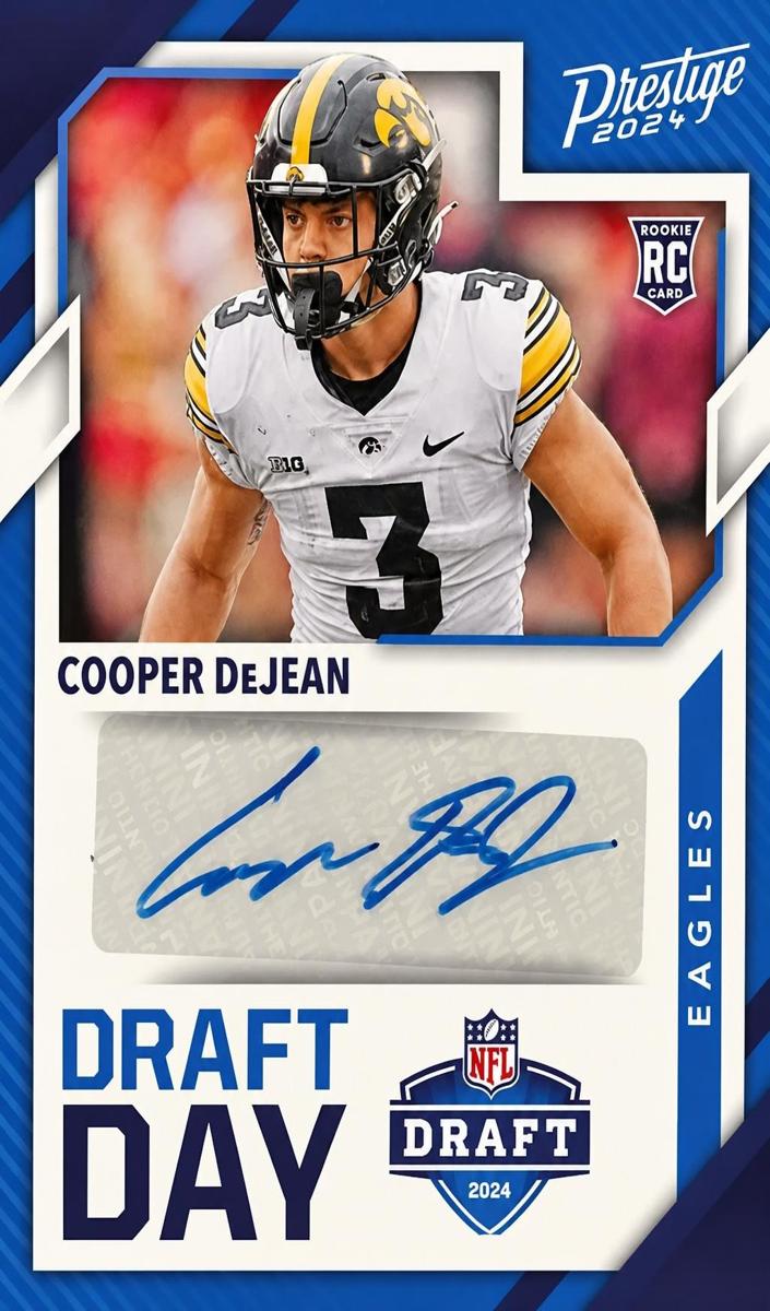 2024 Panini Prestige Draft Day Signature Cooper DeJean #DDS-CDN card
