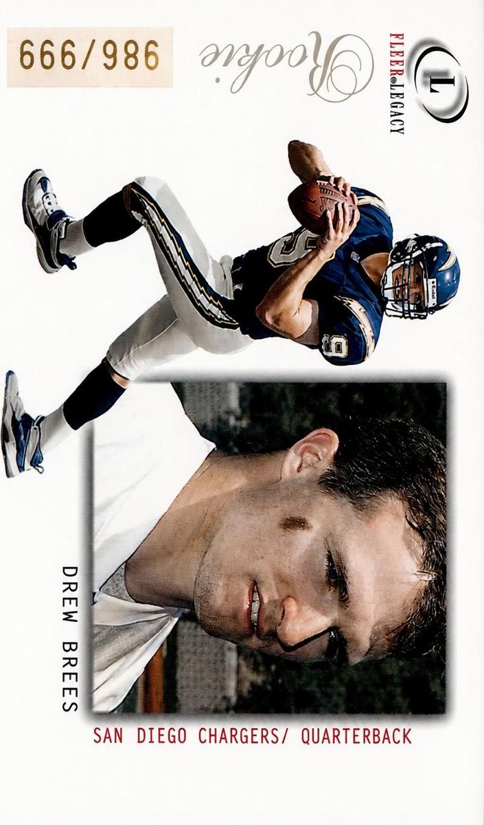 2001 Fleer E X Drew Brees #95 card